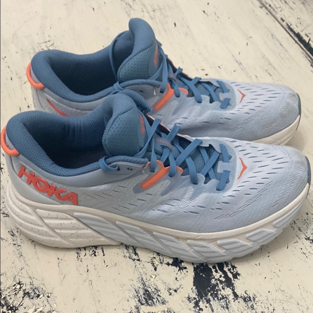 Hoka One One Blue and Orange Athletic Shoes Excellent Barely Used Condition